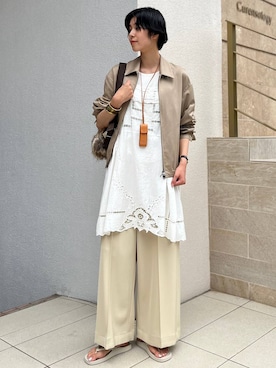「アイテム（バングル/リストバンド）」を使った、clkaeo01さん（レディース・172cm・20代）の夏コーディネート