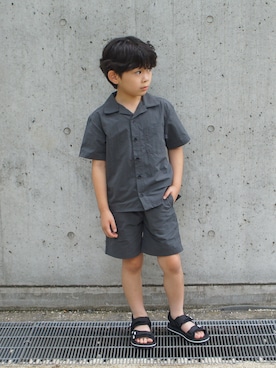 「チャコールグレー」｜R E Oさん（キッズ・110cm）の夏コーディネート