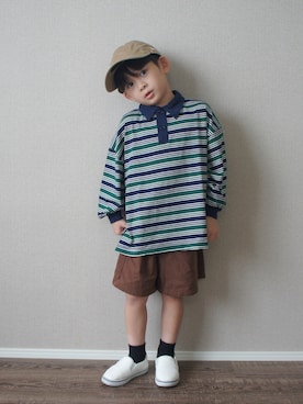 「アイテム（スリッポン）」を使った、R E Oさん（キッズ・100cm）の秋コーディネート