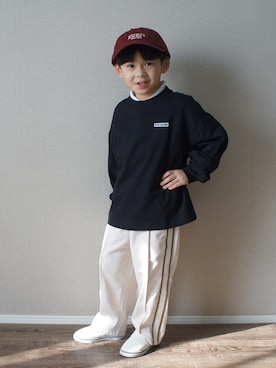 「アイテム（Tシャツ/カットソー）」を使った、R E Oさん（キッズ・110cm）の秋コーディネート