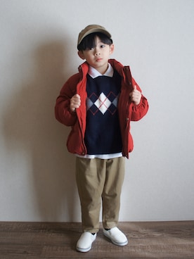 「AAA+（サンエープラス）のアイテム」を使った、R E Oさん（キッズ・110cm）の冬コーディネート