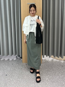 「イエベ」｜「アイテム（ブルゾン）」を使った、kahoさん（レディース・162cm）の夏コーディネート