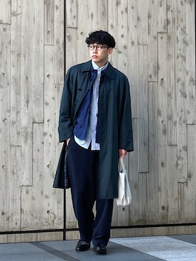 「アイテム（メガネ）」を使った、KENTO SHINKAIさん（メンズ・173cm）の秋コーディネート