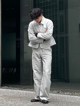 「アイテム（ドレスシューズ）」を使った、KENTO SHINKAIさん（メンズ・173cm）の秋コーディネート