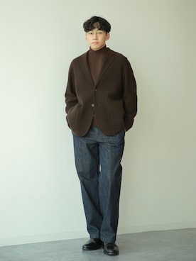 「アイテム（メガネ）」を使った、KENTO SHINKAIさん（メンズ・173cm）の秋コーディネート