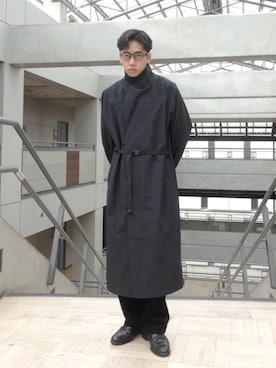 「アイテム（トレンチコート）」を使った、KENTO SHINKAIさん（メンズ・173cm）の秋コーディネート