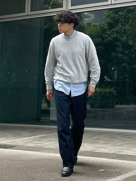 「アイテム（メガネ）」を使った、KENTO SHINKAIさん（メンズ・173cm）の秋コーディネート