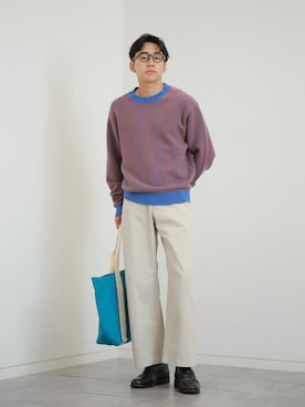 「アイテム（トートバッグ）」を使った、KENTO SHINKAIさん（メンズ・173cm）の秋コーディネート