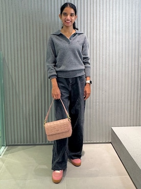 「LACOSTE（ラコステ）のアイテム（ニット/セーター）」を使った、THINISHIさん（レディース・153cm）の秋コーディネート