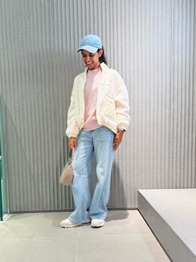 「LACOSTE（ラコステ）のアイテム（ニット/セーター）」を使った、THINISHIさん（レディース・153cm）の秋コーディネート