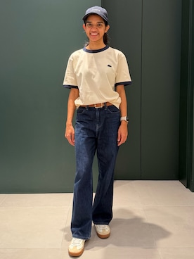 「LACOSTE（ラコステ）のアイテム（帽子）」を使った、THINISHIさん（レディース・153cm）の春コーディネート