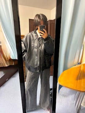 「アイテム（MA-1）」を使った、collaboさん（メンズ・170cm）の秋コーディネート