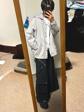 「アイテム（マウンテンパーカー）」を使った、collaboさん（メンズ・170cm）の秋コーディネート