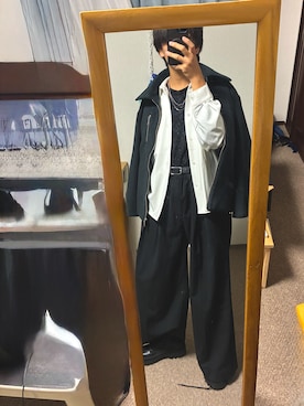 「ADRER（アドラー）のアイテム（スラックス）」を使った、collaboさん（メンズ・170cm）の秋コーディネート