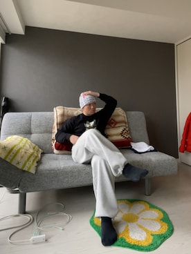 「アイテム（ニットキャップ/ビーニー、ホワイト系）」を使った、佑さん（メンズ・165cm）の春コーディネート