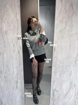 「THOM BROWNE（トムブラウン）のアイテム」を使った、tayayayaさん（レディース・164cm）の秋コーディネート