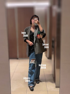 「アイテム（バレエシューズ）」を使った、tayayayaさん（レディース・164cm）の秋コーディネート
