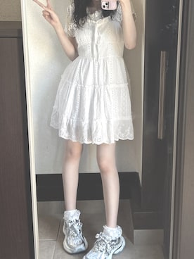 「アイテム（ワンピース/ドレス）」を使った、しろいぬさん（レディース・163cm・10代）の夏コーディネート