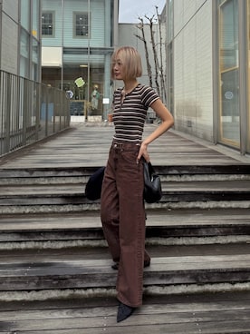 「Ungrid（アングリッド）のアイテム（シューズ）」を使った、吉本杏奈さん（レディース・164cm）の春コーディネート