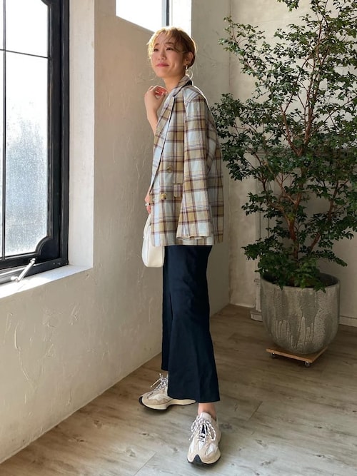 B00748 アングリッドUngrid 【Casual】ガンクラブチェックJK
