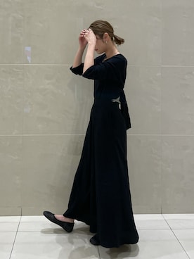 「Ungrid（アングリッド）のバックリボンフレアワンピース（ワンピース）」を使った、吉本杏奈さん（レディース・164cm）の春コーディネート