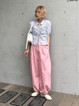「Ungrid（アングリッド）のアイテム」を使った、吉本杏奈さん（レディース・164cm）の夏コーディネート