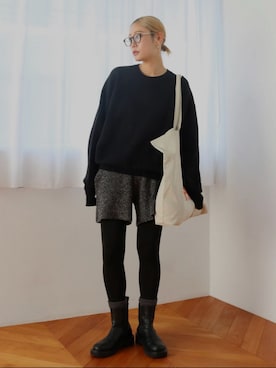 「Ungrid（アングリッド）のアイテム」を使った、吉本杏奈さん（レディース・164cm）の冬コーディネート