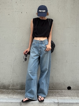 「Ungrid（アングリッド）のアイテム」を使った、吉本杏奈さん（レディース・164cm）の夏コーディネート