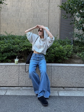 「秋コーデ」｜「アイテム（その他シューズ）」を使った、吉本杏奈さん（レディース・164cm）の夏コーディネート