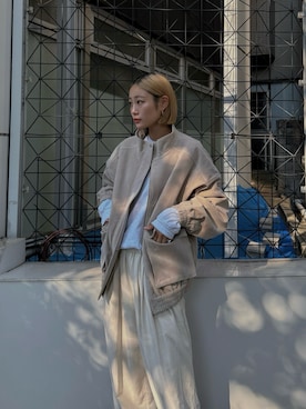 「アイテム（ブルゾン）」を使った、吉本杏奈さん（レディース・164cm）の秋コーディネート