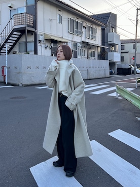 「Ungrid（アングリッド）のアイテム（その他アウター）」を使った、吉本杏奈さん（レディース・164cm）の冬コーディネート