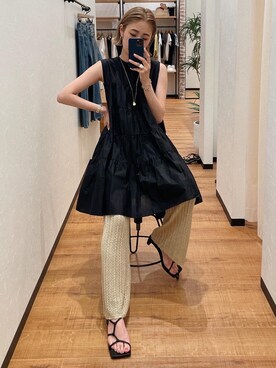 「Ungrid（アングリッド）のノースリティアードワンピース（ワンピース）」を使った、吉本杏奈さん（レディース・164cm）の夏コーディネート
