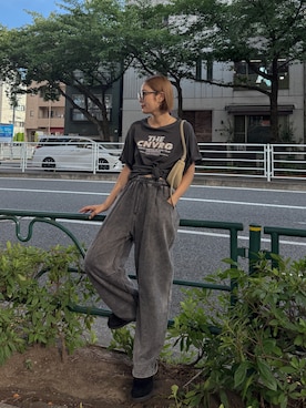 「グレーコーデ」｜吉本杏奈さん（レディース・164cm）の夏コーディネート