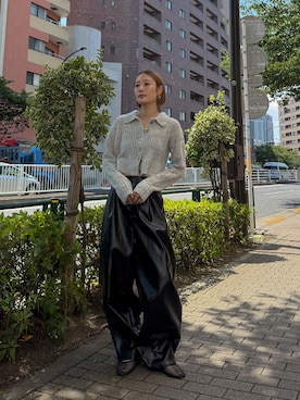 「Ungrid（アングリッド）のアイテム（カーディガン/ボレロ）」を使った、吉本杏奈さん（レディース・164cm）の夏コーディネート