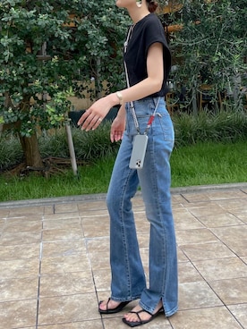「Ungrid（アングリッド）のアイテム（Tシャツ/カットソー）」を使った、吉本杏奈さん（レディース・164cm）の夏コーディネート