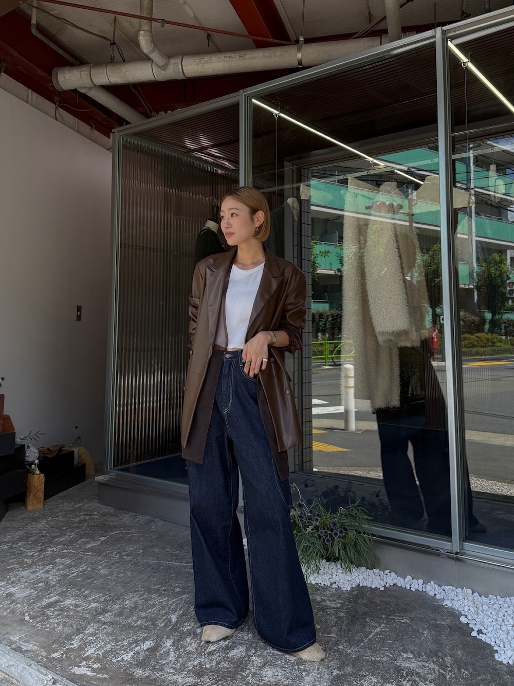 テーラードジャケットを使った「インディゴデニム」のレディース人気