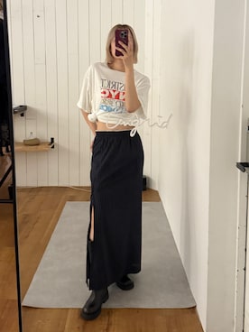 「Ungrid（アングリッド）のアイテム」を使った、吉本杏奈さん（レディース・164cm）の夏コーディネート