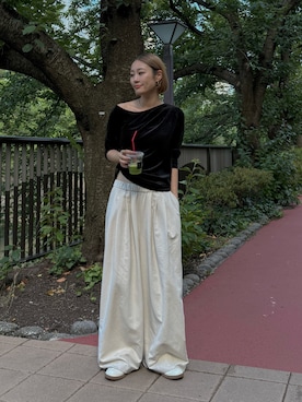 「Ungrid（アングリッド）のアイテム」を使った、吉本杏奈さん（レディース・164cm）の夏コーディネート