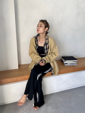 「Ungrid（アングリッド）のチェックルーズシャツ（シャツ/ブラウス）」を使った、吉本杏奈さん（レディース・164cm）の秋コーディネート