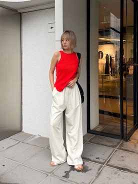 「Ungrid（アングリッド）のアイテム（バッグ）」を使った、吉本杏奈さん（レディース・164cm）の春コーディネート