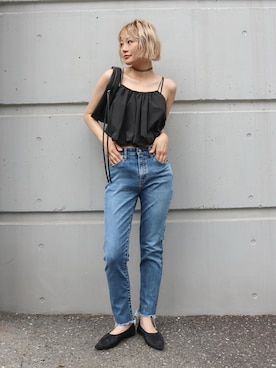 「Ungrid（アングリッド）のアイテム」を使った、吉本杏奈さん（レディース・164cm）の夏コーディネート