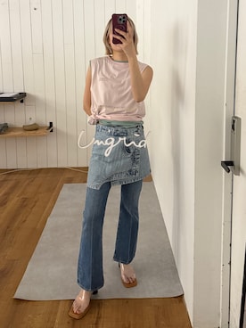 「Ungrid（アングリッド）のアイテム」を使った、吉本杏奈さん（レディース・164cm）の夏コーディネート