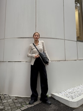 「Ungrid（アングリッド）のアイテム（カーディガン/ボレロ）」を使った、吉本杏奈さん（レディース・164cm）の秋コーディネート