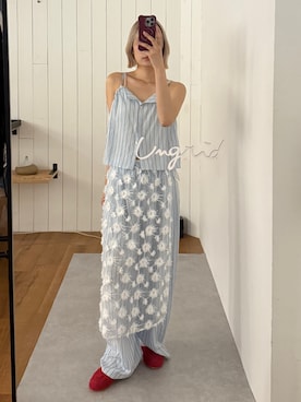 「Ungrid（アングリッド）のアイテム」を使った、吉本杏奈さん（レディース・164cm）の夏コーディネート