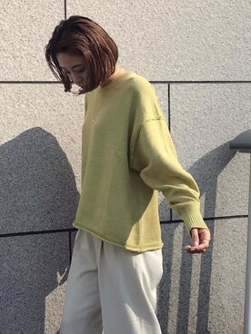 「Ungrid（アングリッド）のスクエアトゥサイドゴアブーツ（ブーツ）」を使った、吉本杏奈さん（レディース・164cm）の冬コーディネート