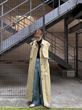 「Ungrid（アングリッド）のアイテム（その他アウター）」を使った、吉本杏奈さん（レディース・164cm）の冬コーディネート
