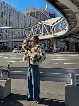 「Ungrid（アングリッド）のアイテム（その他アウター）」を使った、吉本杏奈さん（レディース・164cm）の冬コーディネート