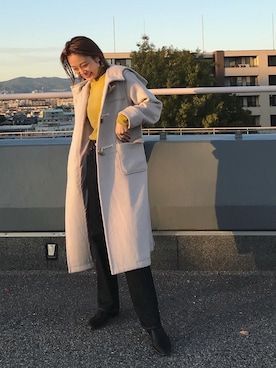 「Ungrid（アングリッド）のウォッシャブルタートルニット（ニット/セーター）」を使った、吉本杏奈さん（レディース・164cm）の秋コーディネート