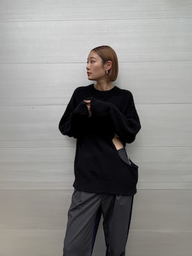 「黒ニット」｜吉本杏奈さん（レディース・164cm）の秋コーディネート