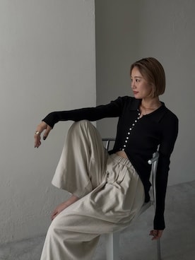 「アイテム（カーディガン/ボレロ）」を使った、吉本杏奈さん（レディース・164cm）の夏コーディネート